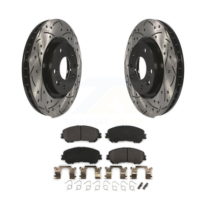 Kit de plaquettes semi-métalliques de Rotor de frein à disque à fente avant percée pour Nissan Rogue Spor