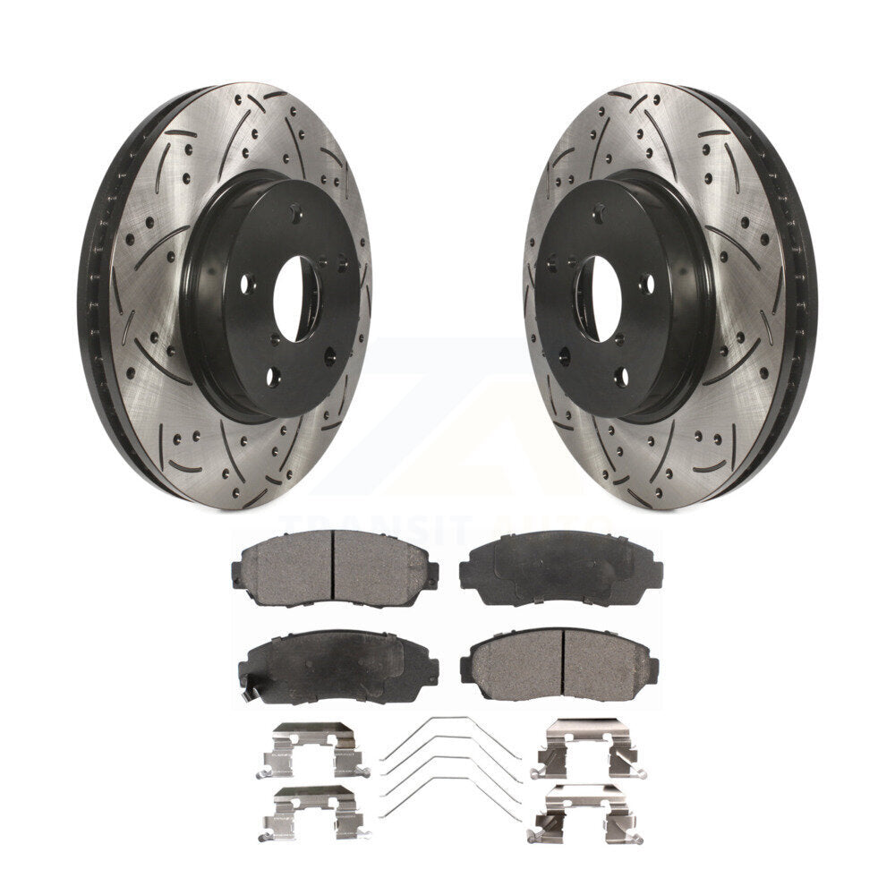 Kit de plaquettes de frein semi-métalliques pour rotors de frein à fente avant pour Subaru Legacy 2.5 16-19