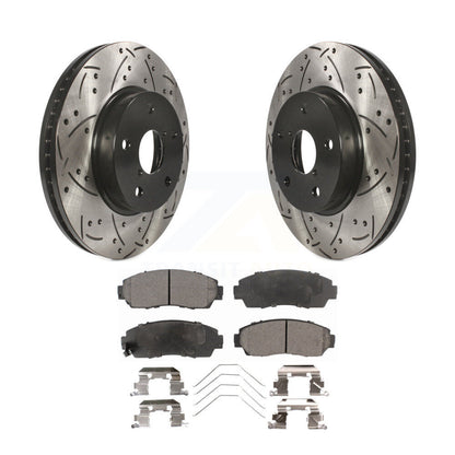 Kit de plaquettes de frein semi-métalliques pour rotors de frein à fente avant pour Subaru Legacy 2.5 16-19