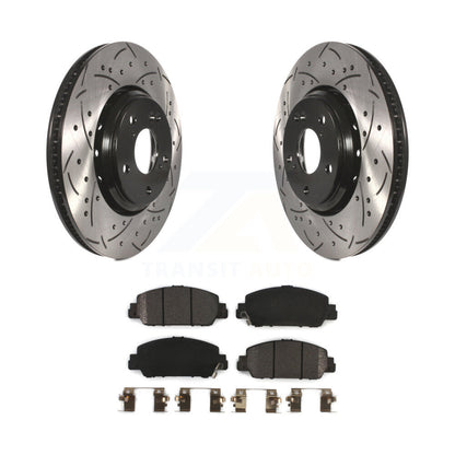 Kit de plaquettes semi-métalliques de Rotors de frein à disque de fente de forage enduit avant pour Honda Accor