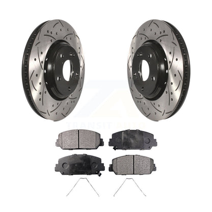 Kit de plaquettes semi-métalliques de Rotors de frein de fente de forage avant pour Honda Civic Accord Acur
