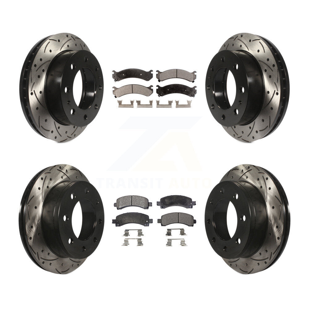 Kit de plaquettes de frein semi-métalliques pour rotors de frein à fente avant et arrière pour Chevrolet Expres