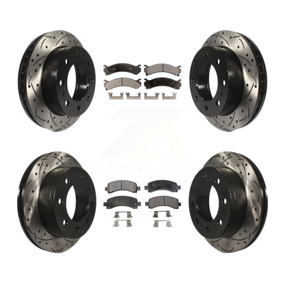 Kit de plaquettes de frein semi-métalliques pour rotors de frein à fente avant et arrière pour Chevrolet Expres