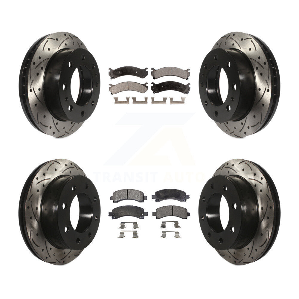 Kit de plaquettes de frein semi-métalliques pour rotors de frein à fente avant et arrière pour Chevrolet Expres