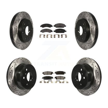 Kit de plaquettes semi-métalliques de Rotor de frein à fente avant et arrière, pour GMC Sierra 1500 X