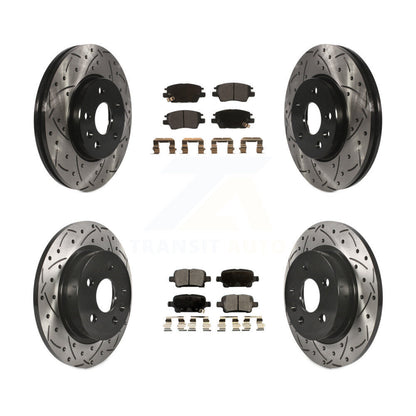 Kit de plaquettes semi-métalliques de Rotor de frein à disque de fente de forage avant et arrière pour Chevrolet Cruz