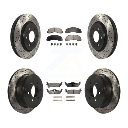 Kit de plaquettes semi-métalliques pour Rotor de frein à disque, fente de perçage pour manteau avant et arrière, pour Ford F-15