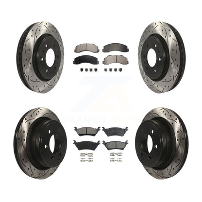 Kit de plaquettes semi-métalliques pour Rotor de frein à disque, fente de perçage pour manteau avant et arrière, pour Ford F-15