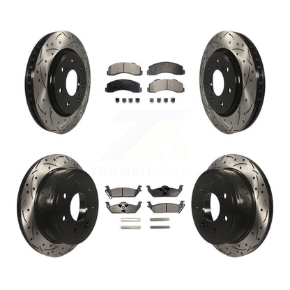 Kit de plaquettes semi-métalliques pour Rotor de frein à disque, fente de perçage pour manteau avant et arrière, pour Ford F-15