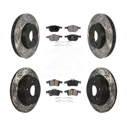 Kit de plaquettes semi-métalliques pour Rotor de frein à disque, fente de perçage pour manteau avant et arrière, pour Ford c-ma