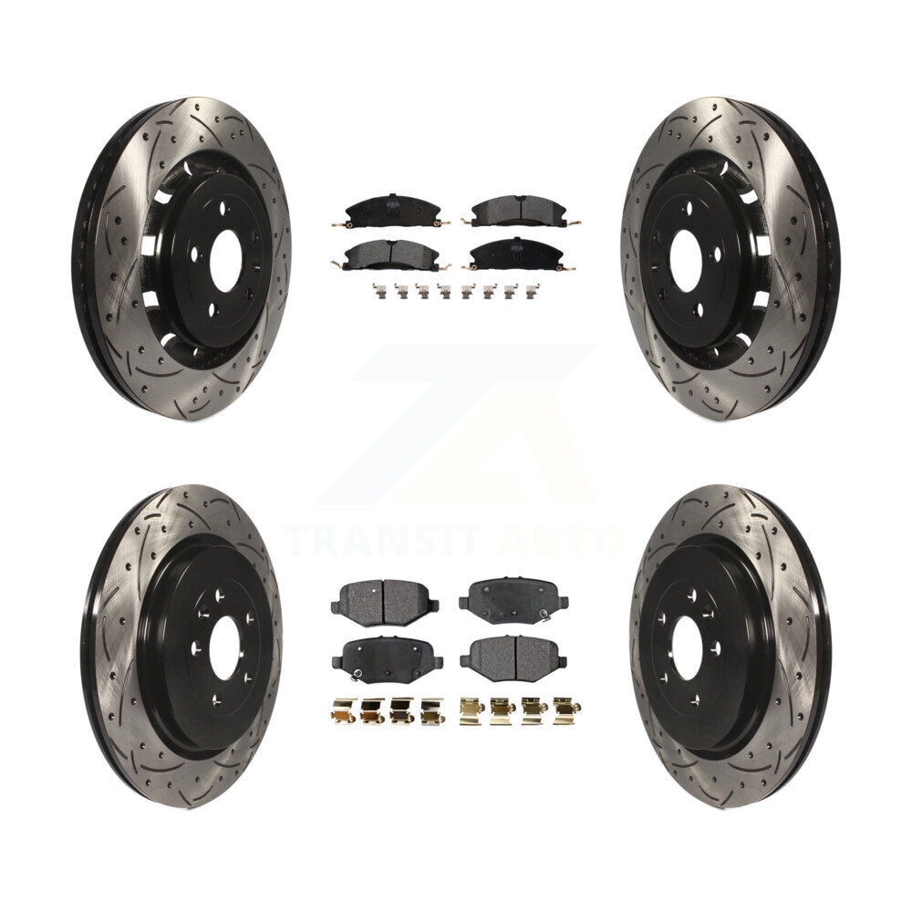 Kit de plaquettes semi-métalliques de Rotor de frein à fente avant et arrière, pour Ford Explorer Fle