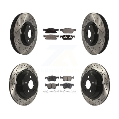 Kit de plaquettes semi-métalliques pour rotors de frein à disque, fente de perçage avant et arrière, pour Ford Edge