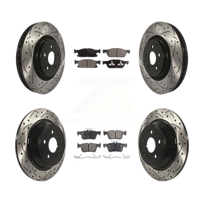 Kit de plaquettes de frein semi-métalliques pour rotors de frein à fente avant et arrière pour Ford Edge Lincol