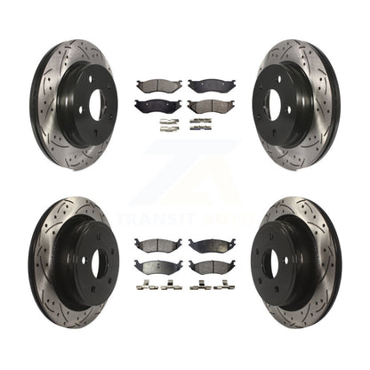 Rotors de frein à disque à fente avant et arrière, Kit de plaquettes semi-métalliques pour Dodge Ram 150