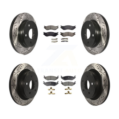 Rotors de frein à disque à fente avant et arrière, Kit de plaquettes semi-métalliques pour Dodge Ram 150