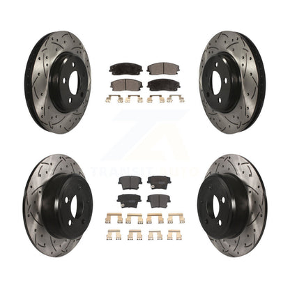 Kit de plaquettes de frein semi-métalliques pour rotors de frein à fente avant et arrière pour Dodge Charger 30