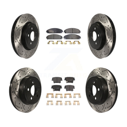 Kit de plaquettes de frein semi-métalliques pour rotors de frein à fente avant et arrière pour Dodge Charger 30