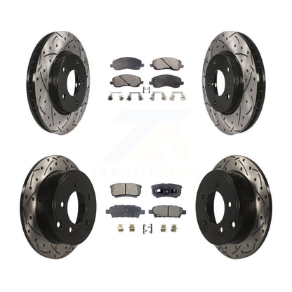 Kit de plaquettes de frein semi-métalliques pour rotors de frein à fente avant et arrière pour Mitsubishi Lance