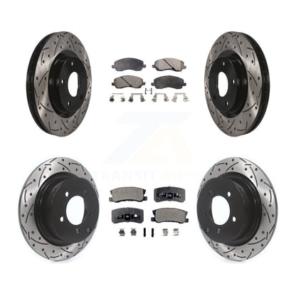 Rotors de frein à fente avant et arrière, Kit de plaquettes semi-métalliques pour Jeep Mitsubishi RV