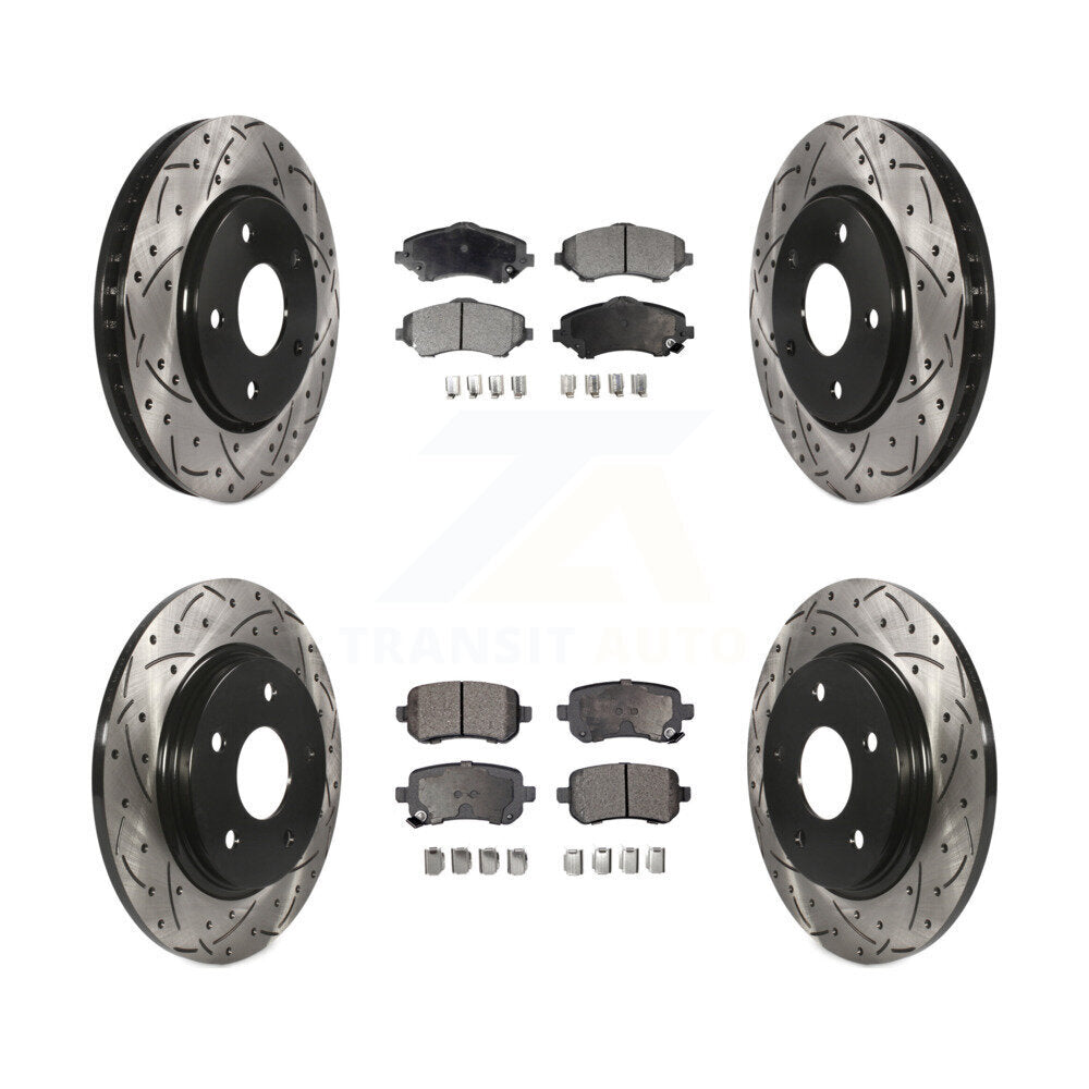 Kit de plaquettes de frein semi-métalliques pour rotors de frein avant et arrière, pour Dodge Grand Carava