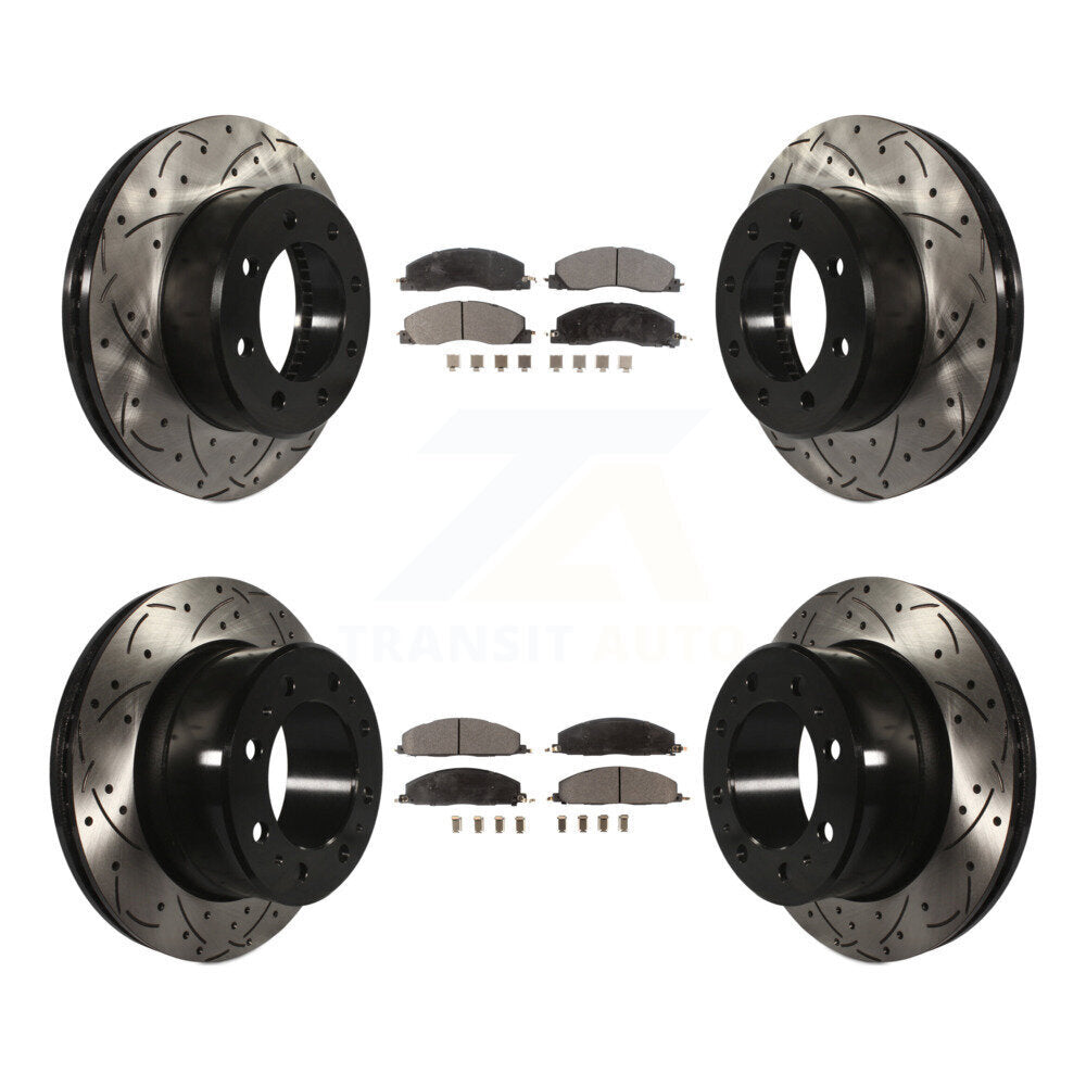 Kit de plaquettes semi-métalliques de Rotor de frein à fente avant et arrière, pour Ram 3500 2500 150