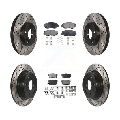 Rotors de frein à disque à fente avant et arrière, Kit de plaquettes semi-métalliques pour Honda Accor