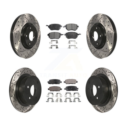 Kit de plaquettes semi-métalliques de Rotor de frein de fente de forage avant et arrière pour Nissan Altima Maxim