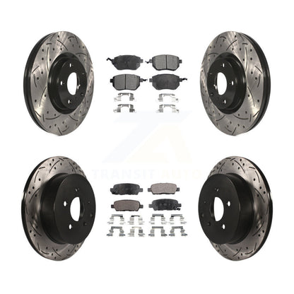 Kit de plaquettes semi-métalliques de Rotor de frein à disque à fente avant et arrière pour Nissan Muran