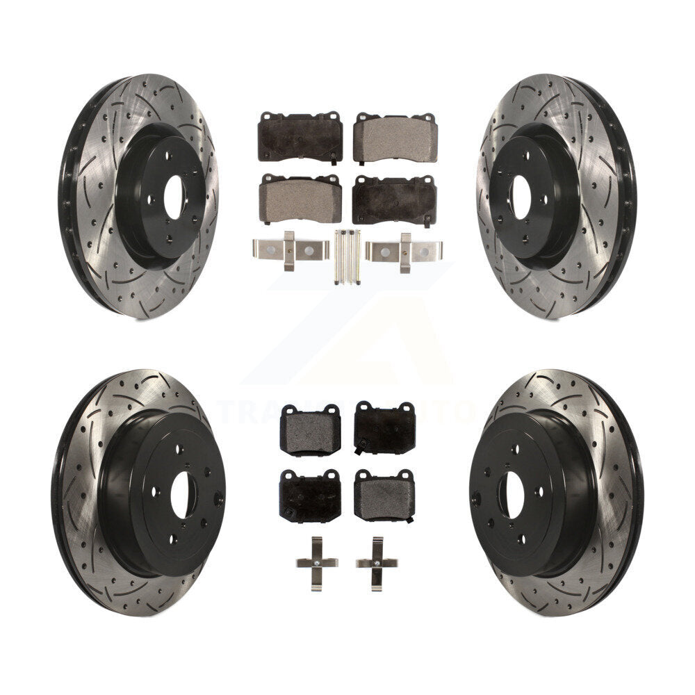 Kit de plaquettes semi-métalliques de Rotor de frein à fente avant et arrière, pour Subaru Impreza WR