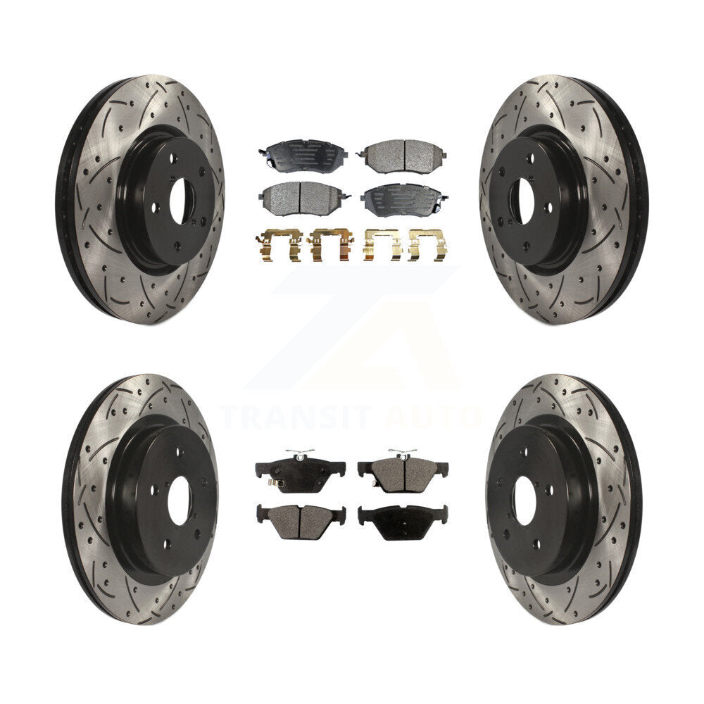 Kit de plaquettes semi-métalliques de Rotor de frein à fente avant et arrière, pour Subaru Outback WR