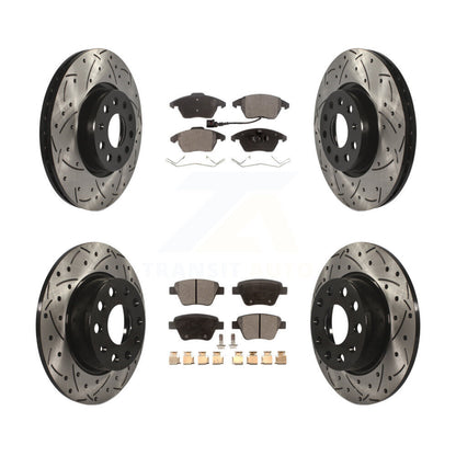 Kit de plaquettes de frein semi-métalliques pour rotors de frein à fente avant et arrière pour Volkswagen Beetl