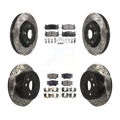 Kit de plaquettes semi-métalliques de Rotor de frein à fente avant et arrière, pour Toyota Camry Lexu