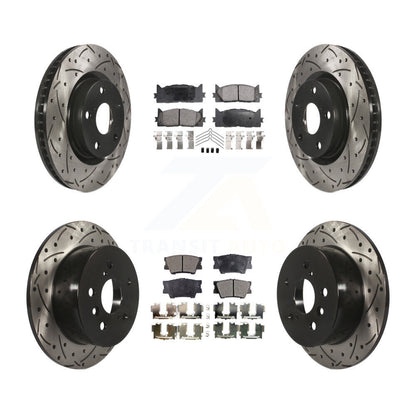 Kit de plaquettes semi-métalliques de Rotor de frein à fente avant et arrière, pour Toyota Camry Lexu