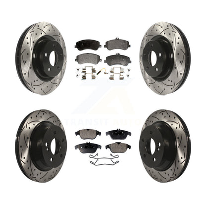 Kit de plaquettes semi-métalliques de Rotor de frein de fente de forage avant et arrière pour Mercedes-Benz GLK35