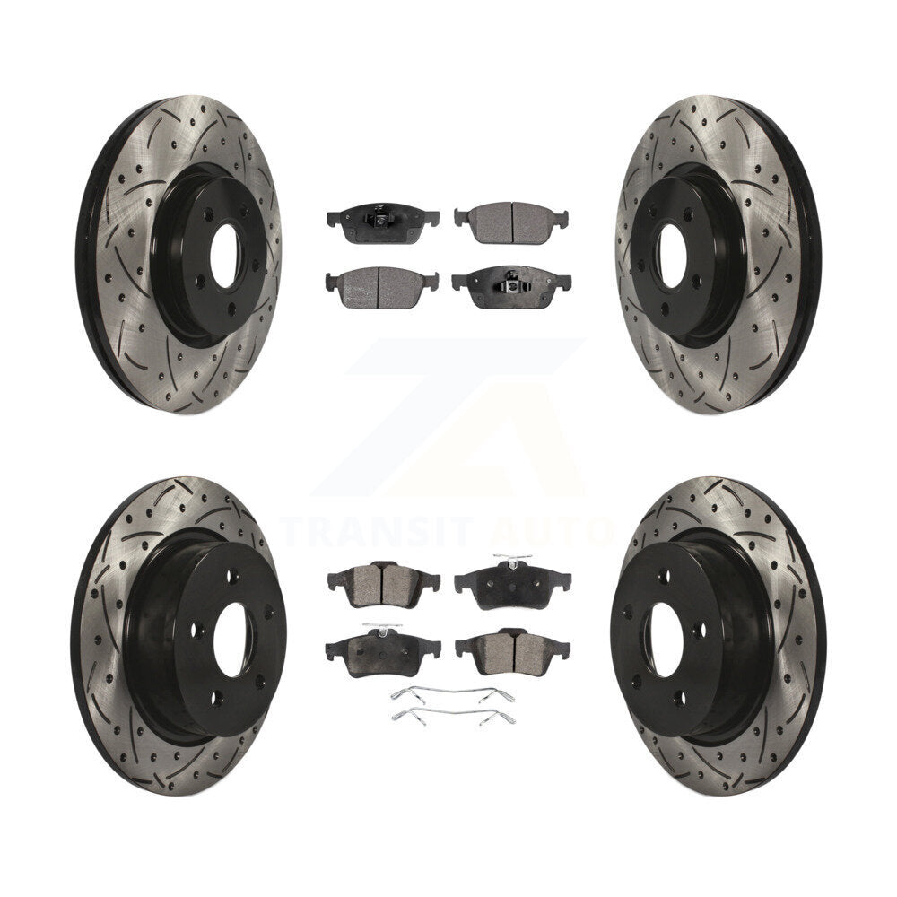 Kit de plaquettes de frein semi-métalliques pour rotors de frein avant et arrière, pour Ford Escape Transi