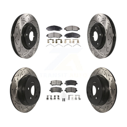 Rotors de frein à fente avant et arrière, Kit de plaquettes semi-métalliques pour Honda Pilot Acur