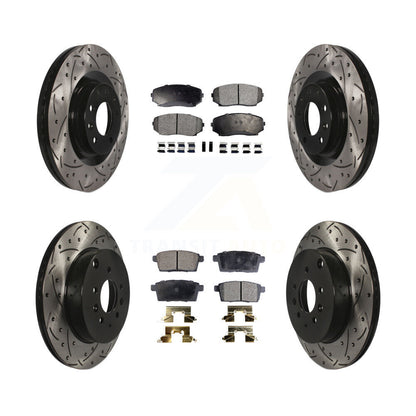 Kit de plaquettes semi-métalliques de Rotor de frein de fente de forage avant et arrière pour Mazda CX-2007-2015