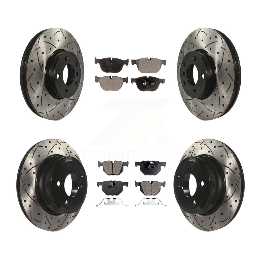 Kit de plaquettes semi-métalliques pour rotors de frein à disque, fente de perçage avant et arrière, pour BMW X5 X