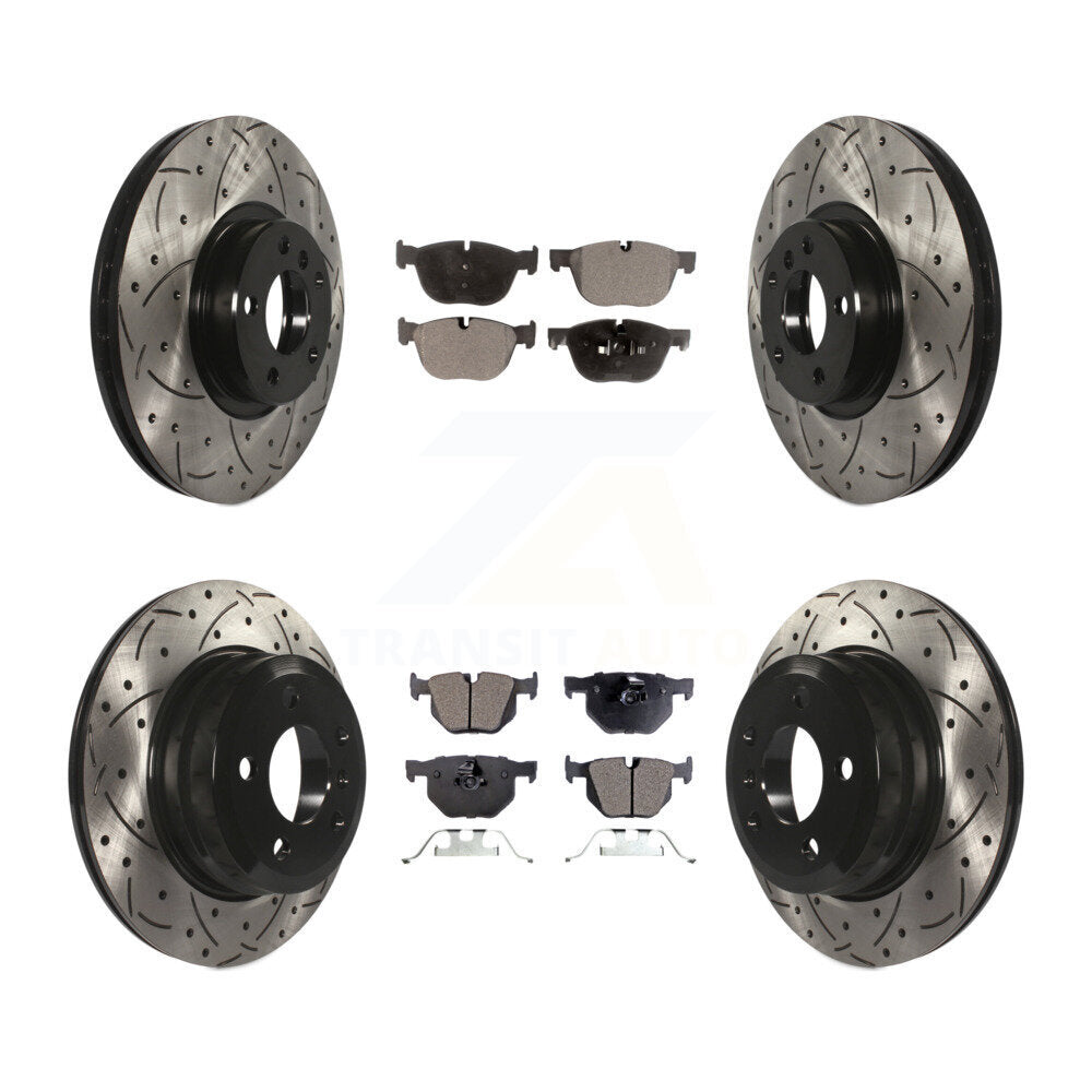 Kit de plaquettes semi-métalliques pour rotors de frein à disque, fente de perçage avant et arrière, pour BMW X5 X