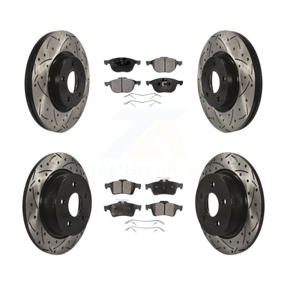 Kit de plaquettes de frein semi-métalliques pour rotors de frein à fente avant et arrière, pour Ford Escape c-ma