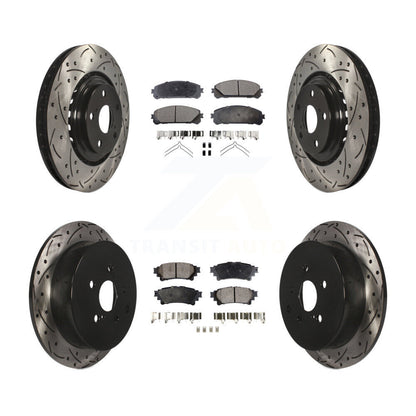 Rotors de frein à fente avant et arrière, Kit de plaquettes semi-métalliques pour Toyota Sienna Lexu