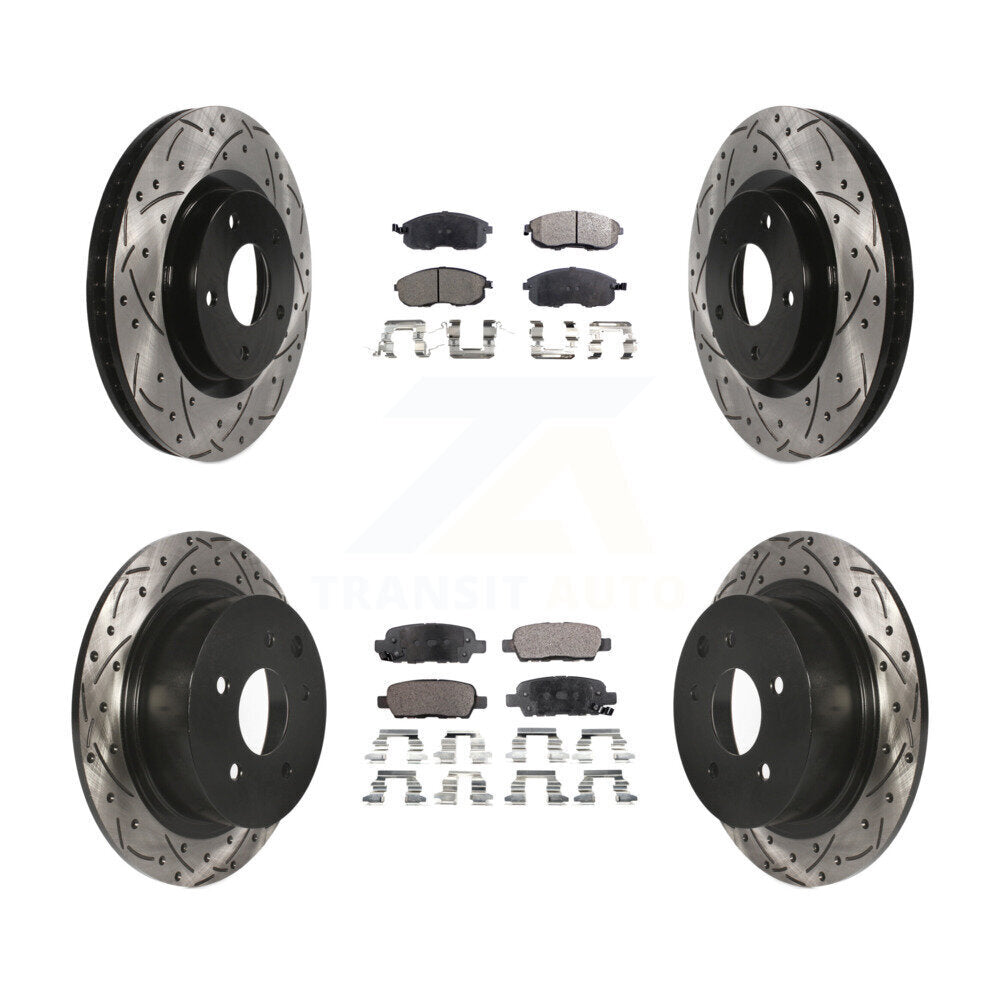 Kit de plaquettes semi-métalliques de Rotor de frein à fente avant et arrière, pour Nissan Sentra SE-