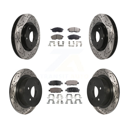 Kit de plaquettes semi-métalliques de Rotor de frein à fente avant et arrière, pour Nissan Sentra SE-