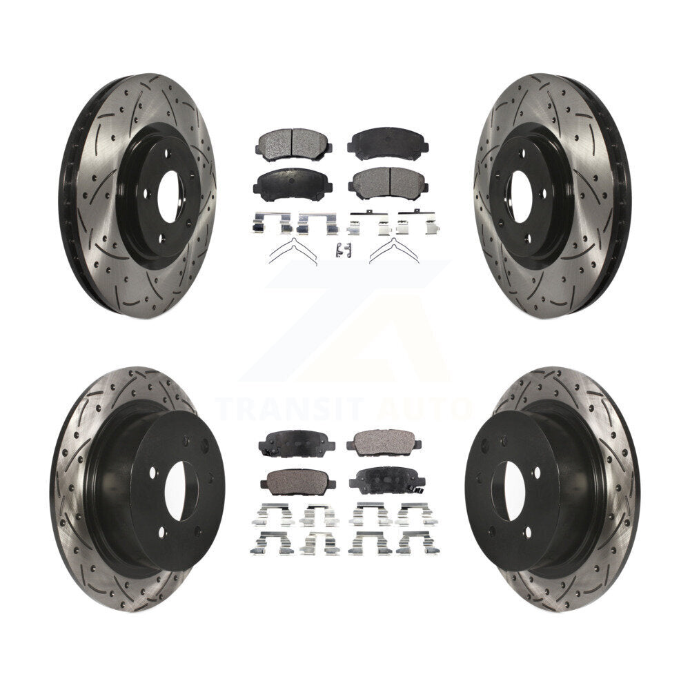 Kit de plaquettes semi-métalliques de Rotor de frein à disque à fente avant et arrière pour Nissan Sentr