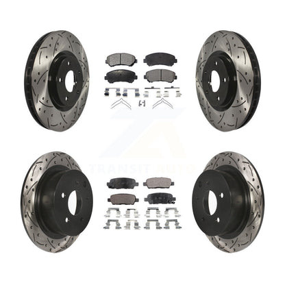 Kit de plaquettes semi-métalliques de Rotor de frein à disque à fente avant et arrière pour Nissan Sentr
