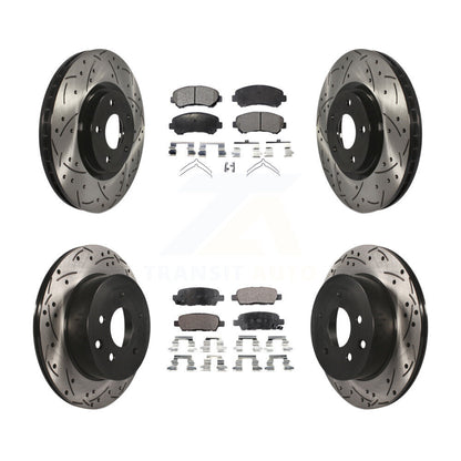 Kit de plaquettes semi-métalliques de Rotor de frein de fente de forage avant et arrière pour Nissan Juke Nismo R