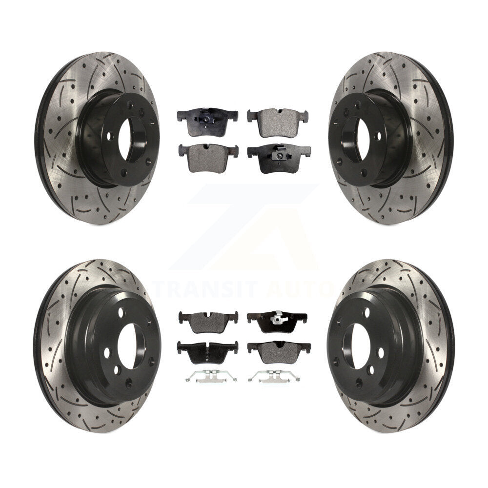 Kit de plaquettes semi-métalliques de Rotor de frein de fente de forage avant et arrière pour BMW 320i xDrive 328