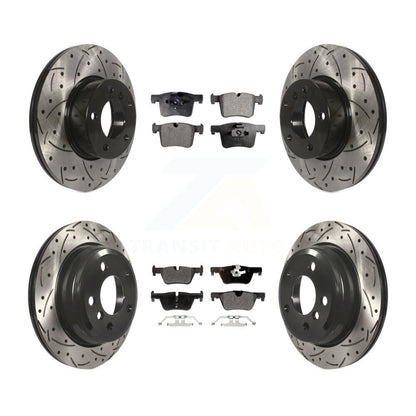 Kit de plaquettes semi-métalliques de Rotor de frein de fente de forage avant et arrière pour BMW 320i xDrive 328