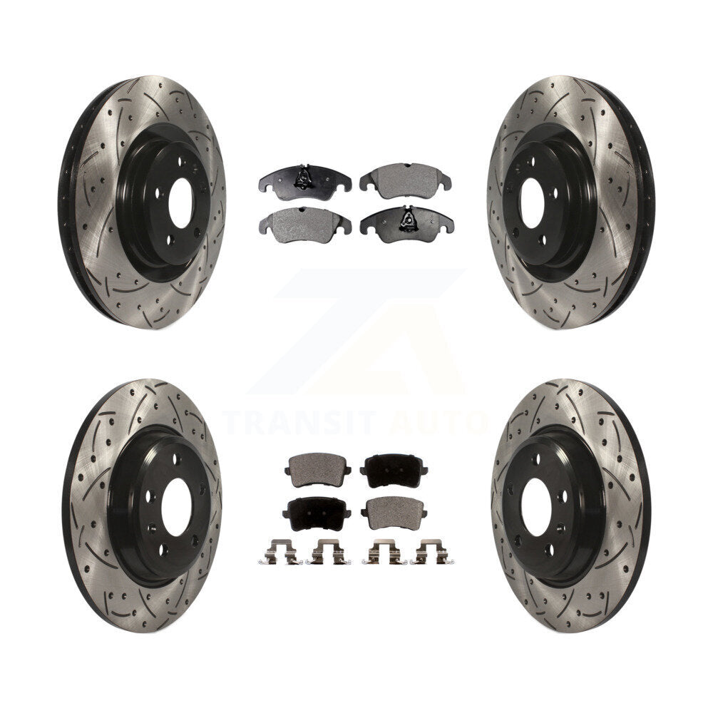 Kit de plaquettes semi-métalliques pour Rotors de frein à disque, fente de perçage avant et arrière, pour Audi Q