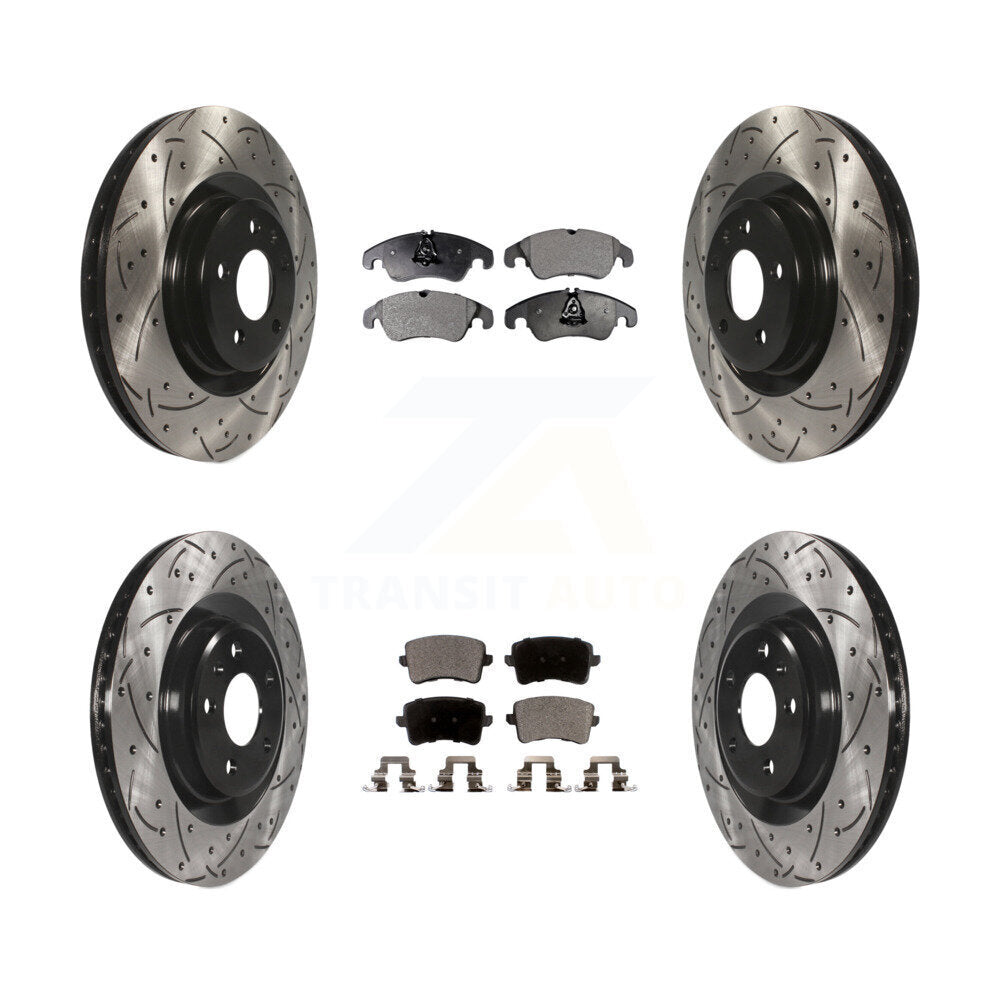 Kit de plaquettes semi-métalliques de Rotor de frein à disque à fente avant et arrière pour Audi Q5 S4 S